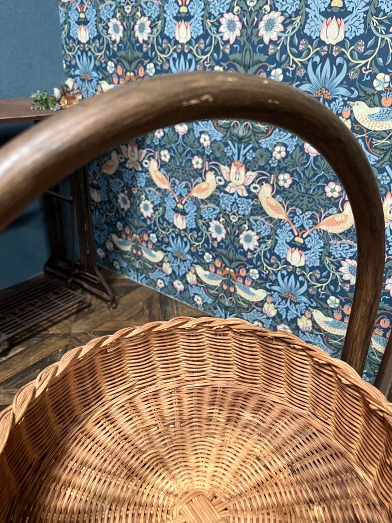 はるなな＊籐 ラタン 2段 バスケット かご インテリア 昭和レトロ