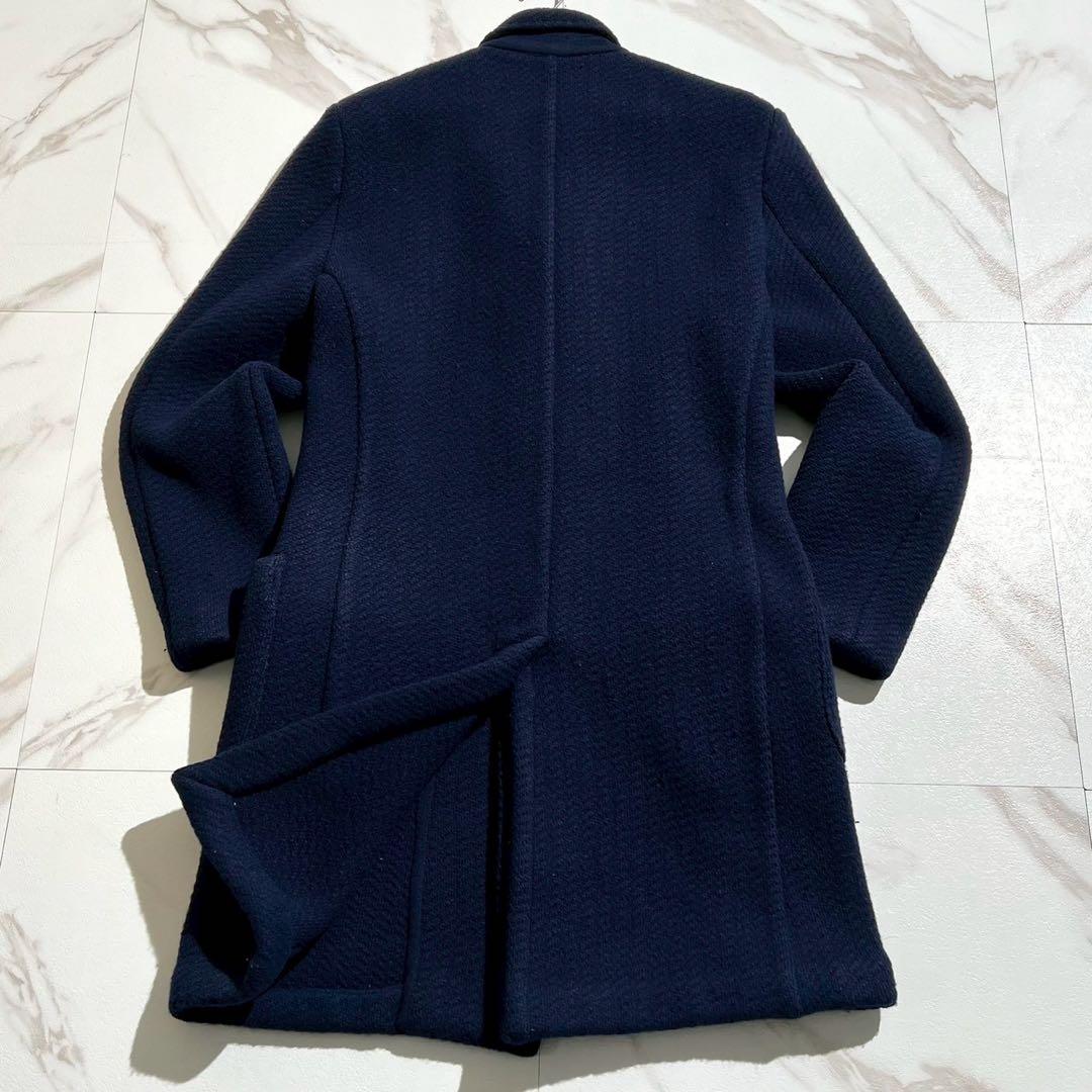 【極美品/Lサイズ】LARDINI ラルディーニ チェスターコート ネイビー系