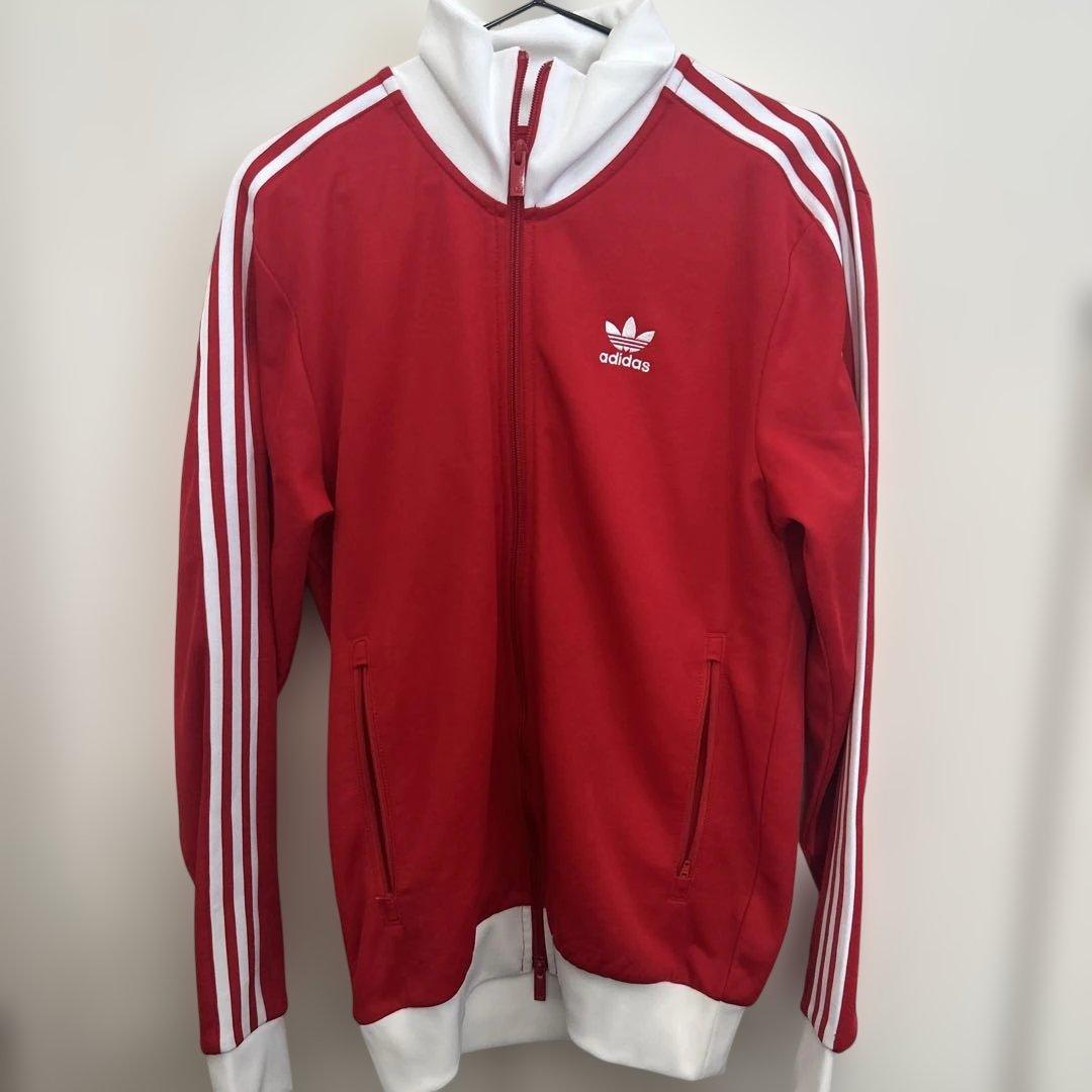 adidas レッド トラックジャケット M