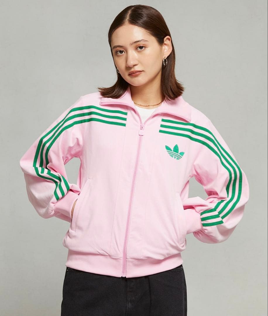 adidas originals ピンク ベロア トラックジャケット ジャージ