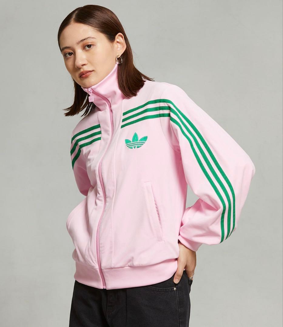 adidas originals ピンク ベロア トラックジャケット ジャージ