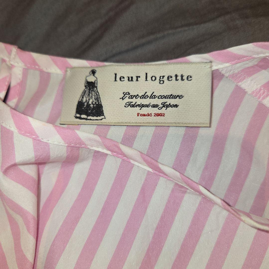 leur logette 半袖ストライプブラウス