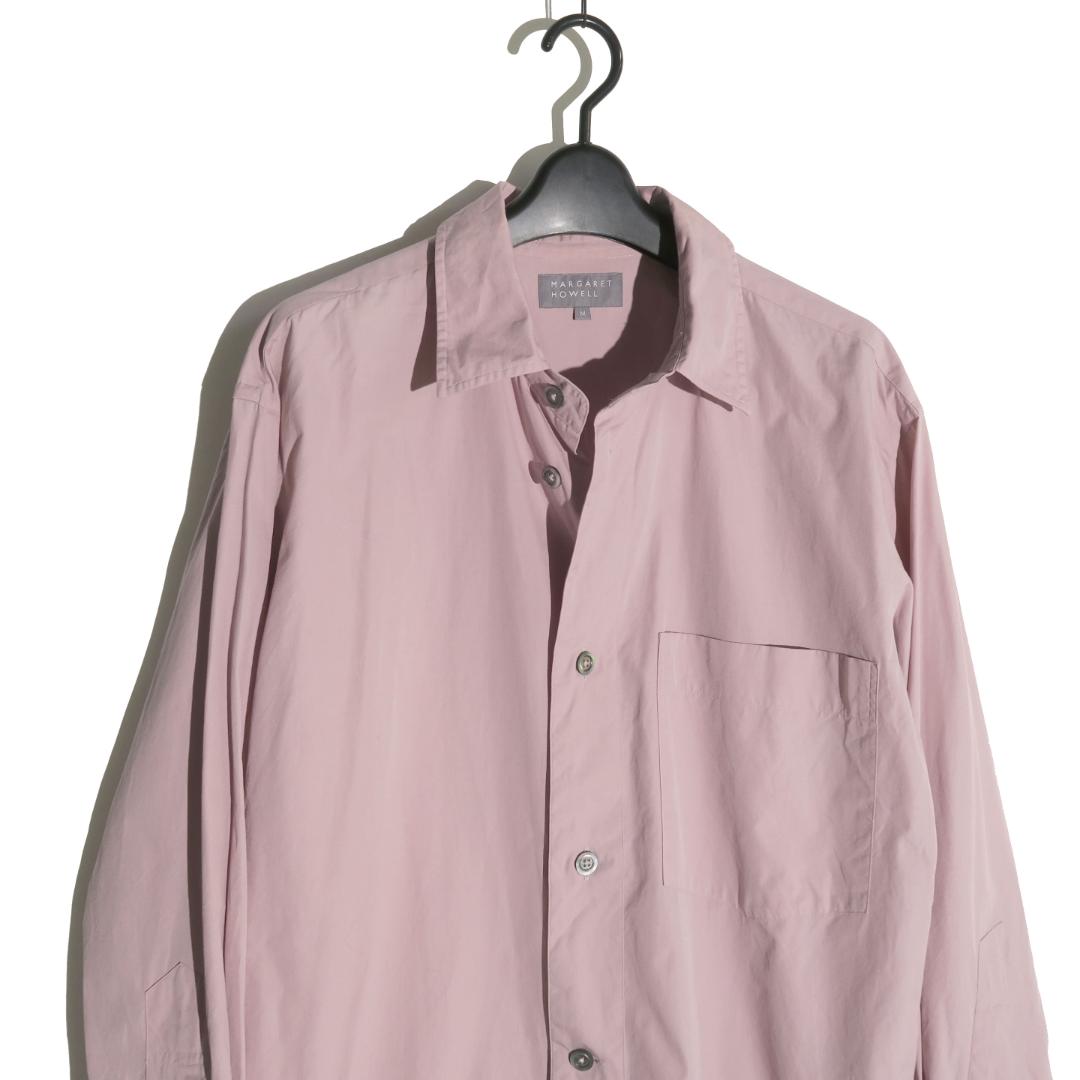 MARGARET HOWELL DUSTY PINK ハーフ プラケット シャツ