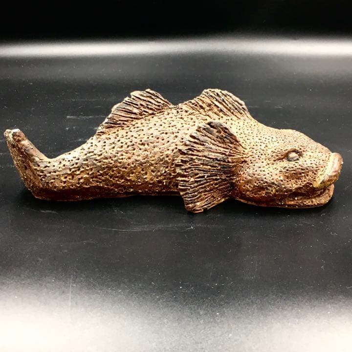 女流陶芸家　永見陶節　魚の陶芸品　ハゼ　カジカ　オコゼ 置物 工芸品　管mpr上