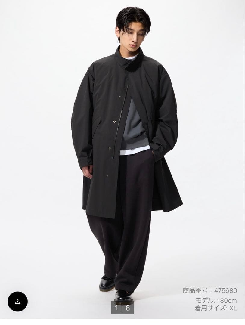 ウィンドプルーフ2WAYコート ブラック