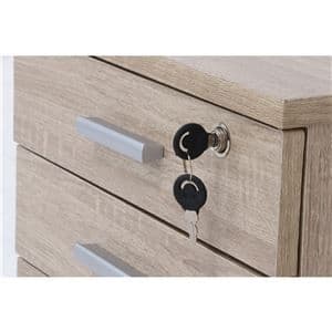 パソコンデスク 3点セット 幅120cm ホワイトオーク デスクチェストラック