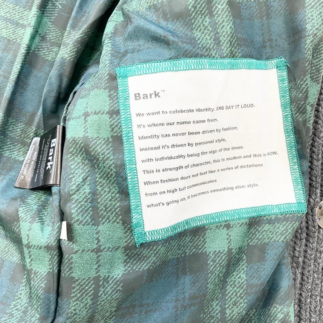 【リョウヒビ】Bark バーク ニットダッフルコート グレー 裏地