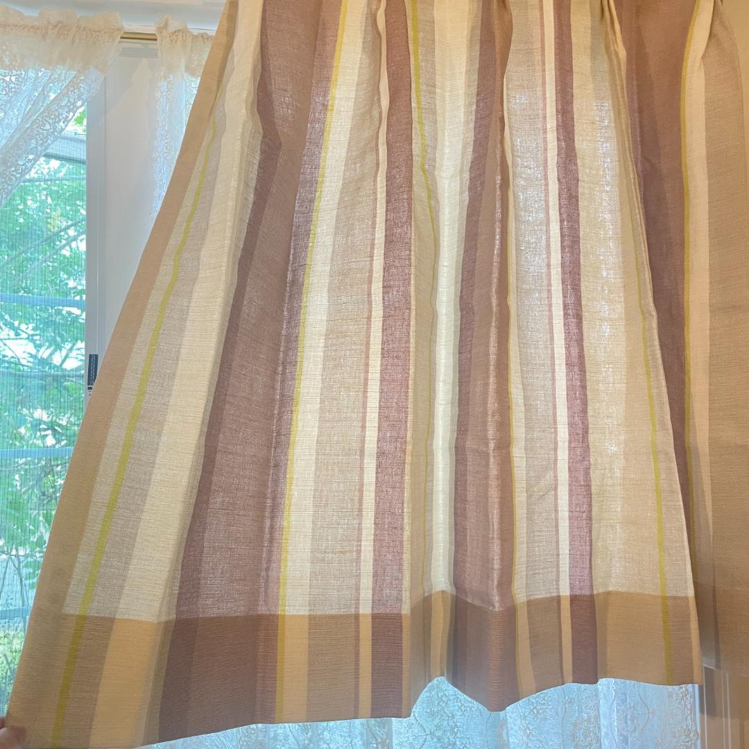 ローラアシュレイ★ストライプ 未使用カーテン 1枚 幅135×丈93㎝