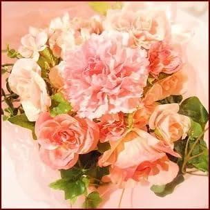 高級造花 アーティフィシャルフラワー花束 ピンク系おまかせ 贈り物