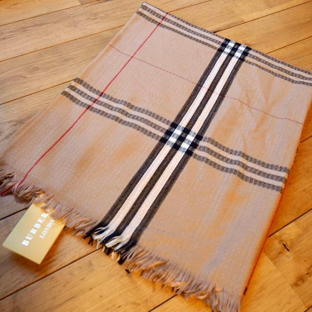 【未使用】BURBERRY LONDON ストール ショール カシミア/シルク