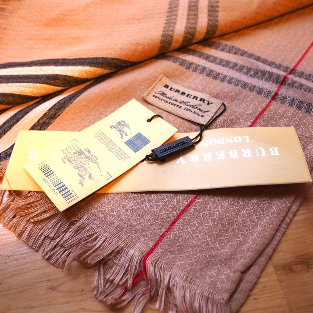 【未使用】BURBERRY LONDON ストール ショール カシミア/シルク