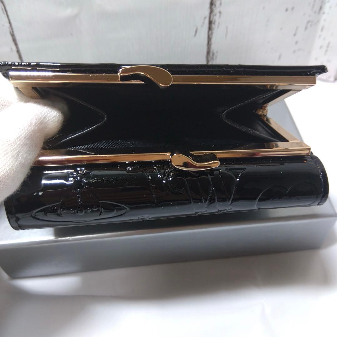 【ショッパー付き】VivienneWestwood♡三つ折財布♡エナメルブラック