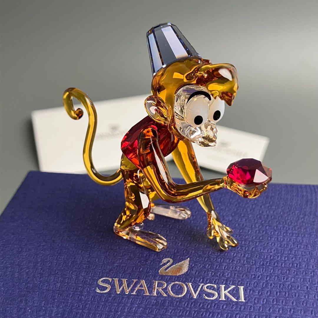 未使用 スワロフスキー アラジン ディズニー アブー クリスタル 置物 箱付