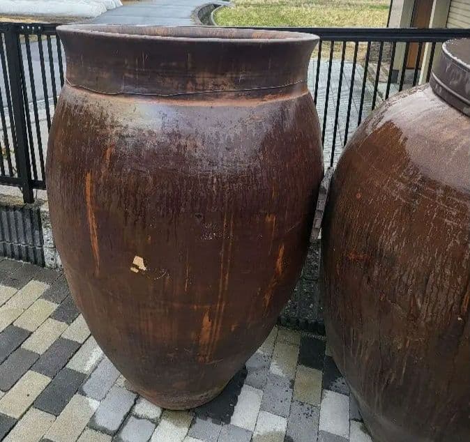 岡山県 大型１２５センチ 水瓶 かめ ツボ 陶器 壺