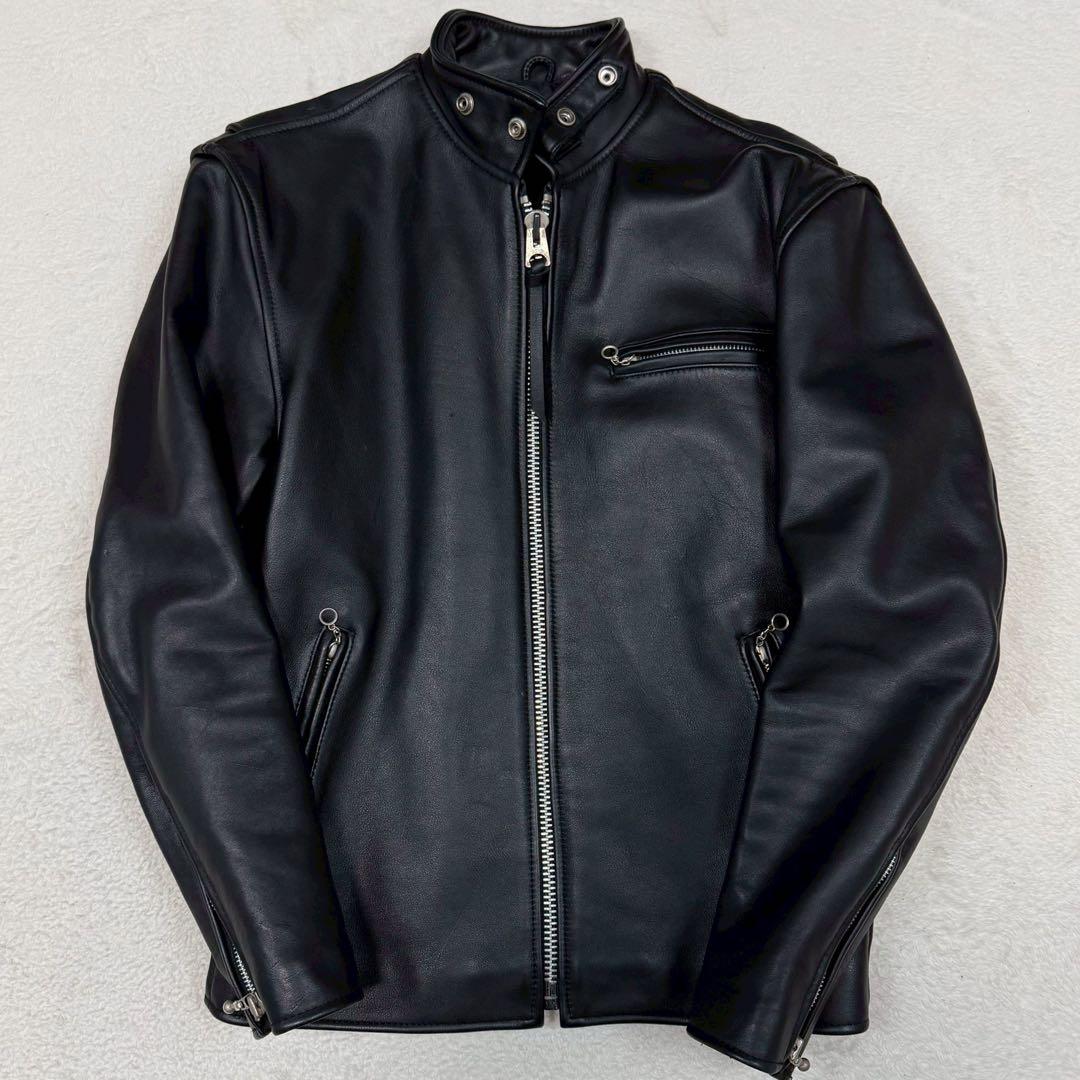 美品 CONTII ライダースジャケット シングル 本革 キルティング ブラック