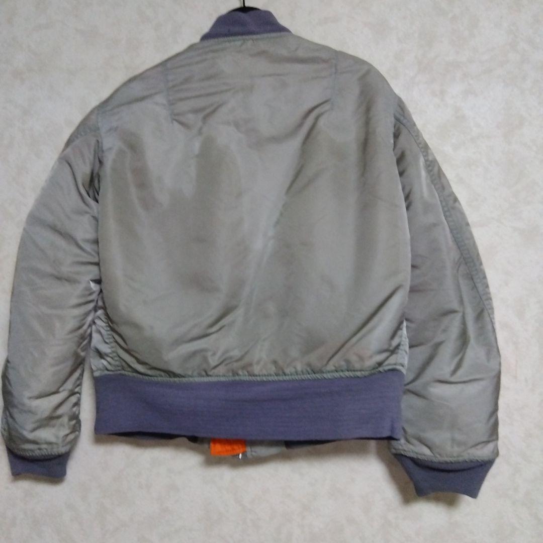 80s〜90s アルファ　MA-1 アメリカ製　シルバーグレー　サイズS