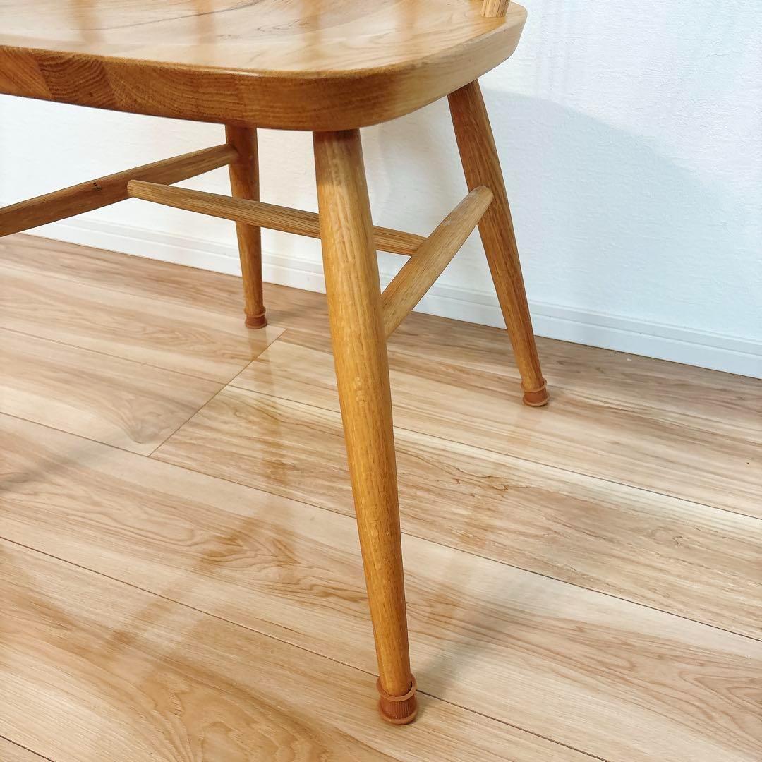 【J-】 無印良品 オーク材 アームチェア 丸脚 天然木 木製 椅子