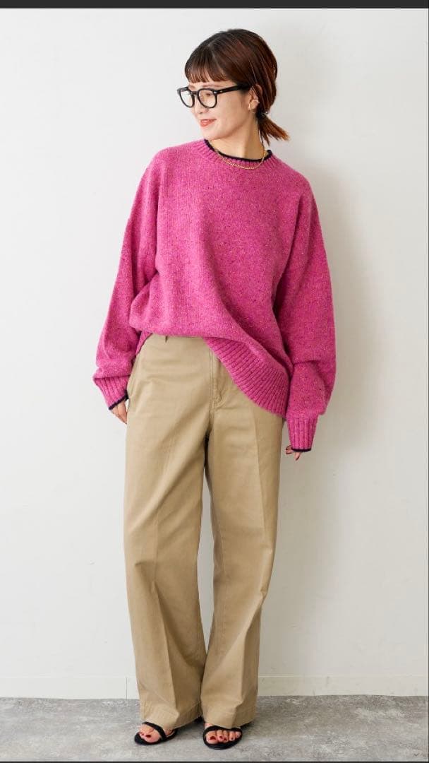 Spick&Span ロゴ インターシャ ニット