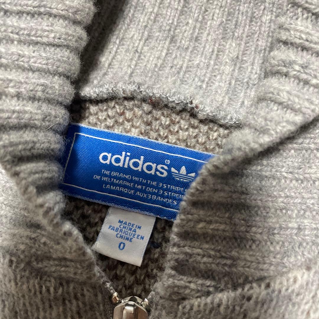 m*i様 adidasアディダスジップニットカウチンセーターメンズ長袖XL