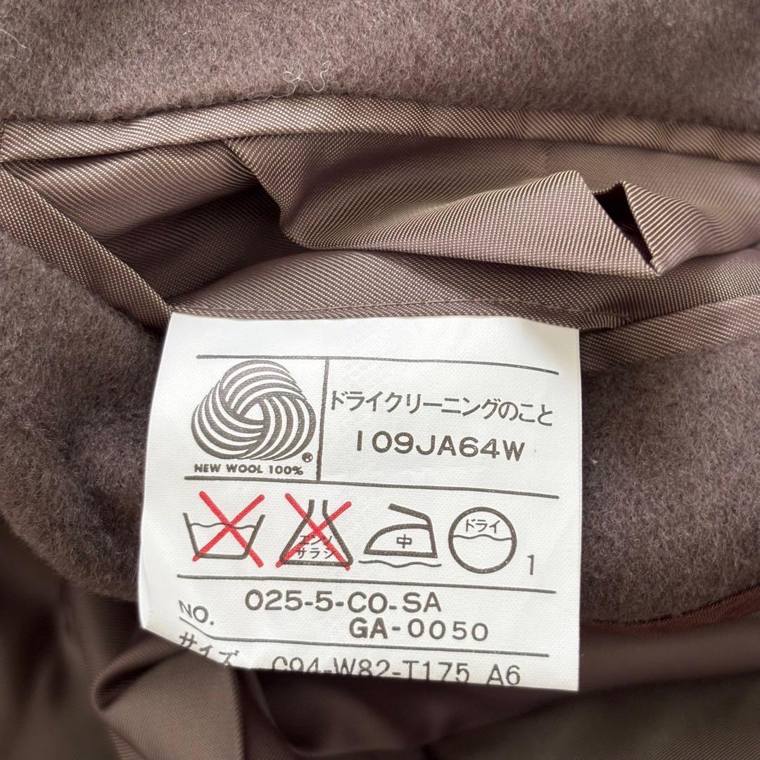 イヴサンローラン プールオム カシミヤ混ロングコート メンズL ライトブラウン