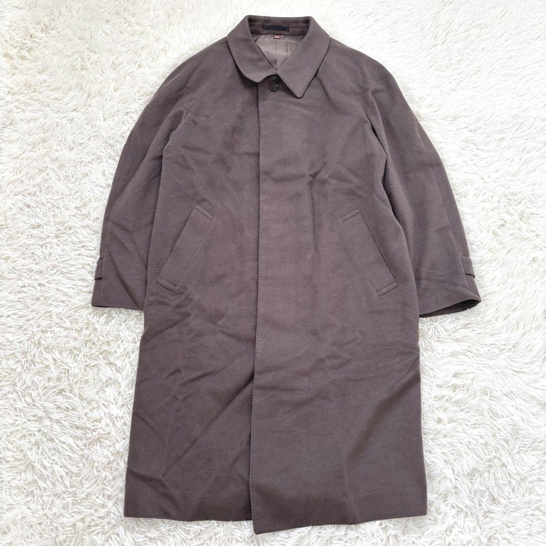 イヴサンローラン プールオム カシミヤ混ロングコート メンズL ライトブラウン