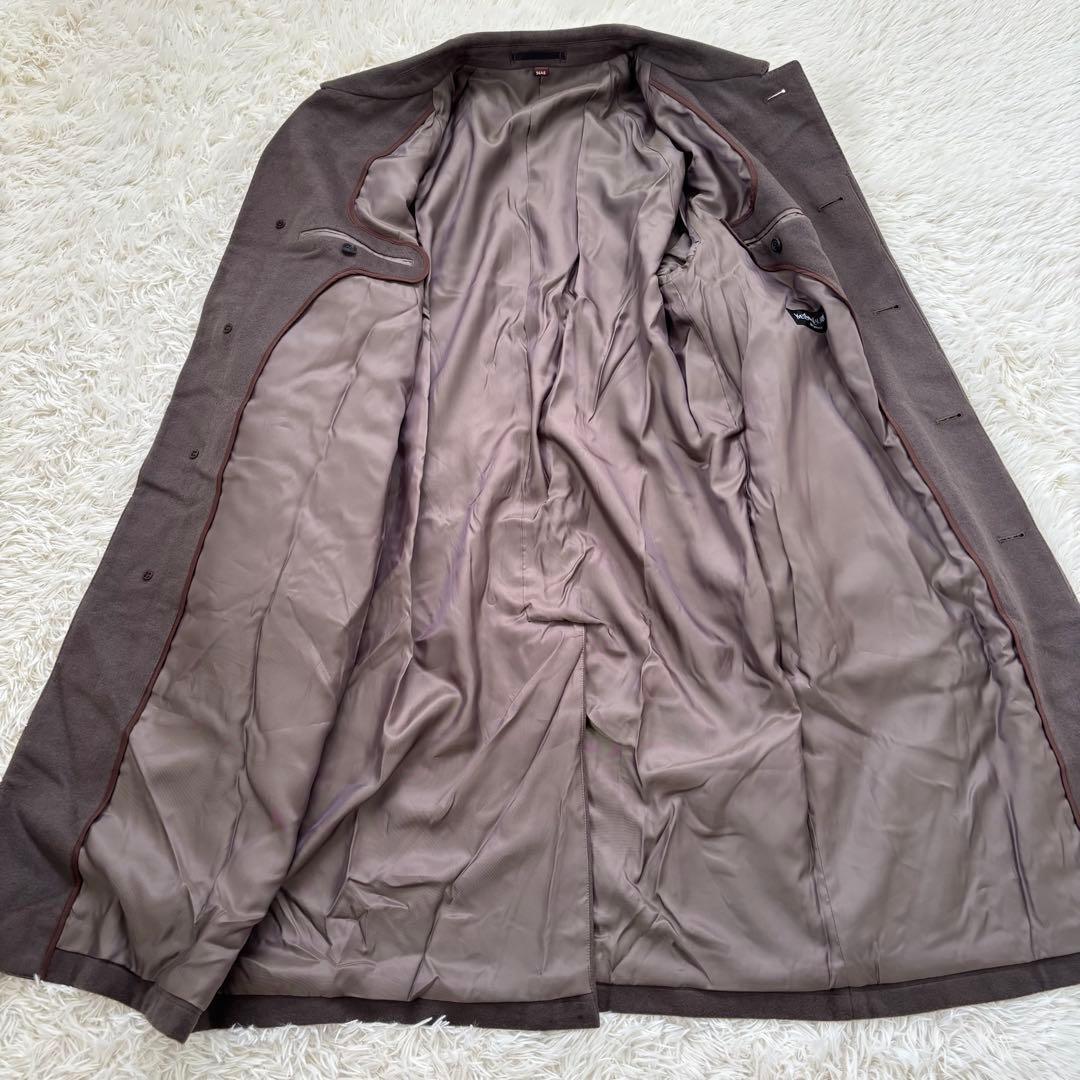 イヴサンローラン プールオム カシミヤ混ロングコート メンズL ライトブラウン