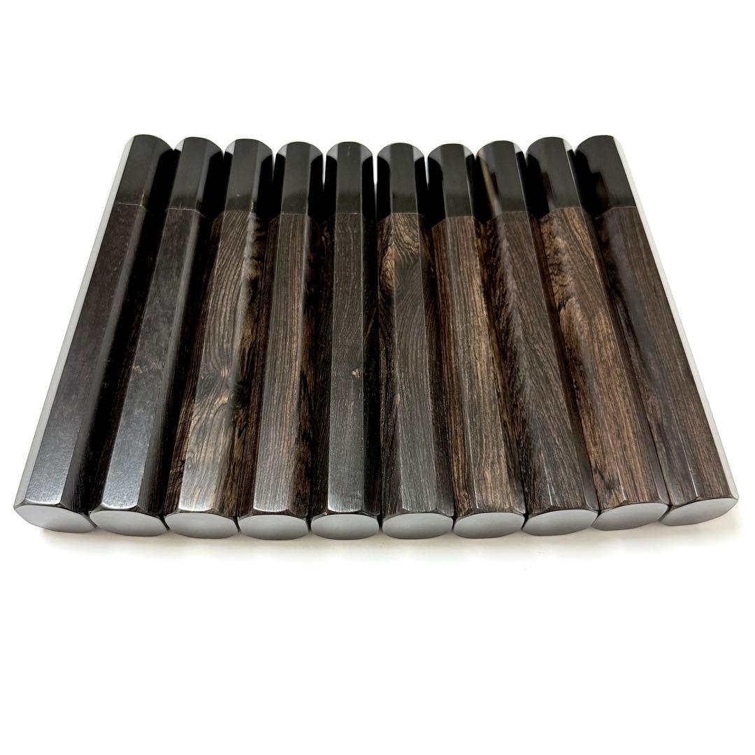 10本セット 黒水牛角 柳刃270 黒檀八角柄 柳刃9寸 手作り 包丁柄
