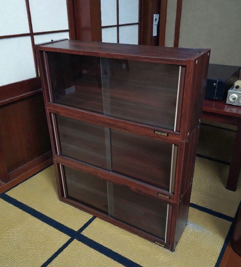 【希少・当時】maxell マクセル ビデオテープラック 3段セット 昭和レトロ