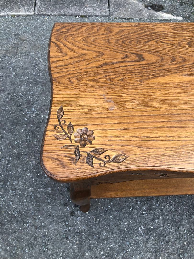 アンティーク調 猫脚コンソールテーブル エレガント ナイトテーブル 引き出し付き