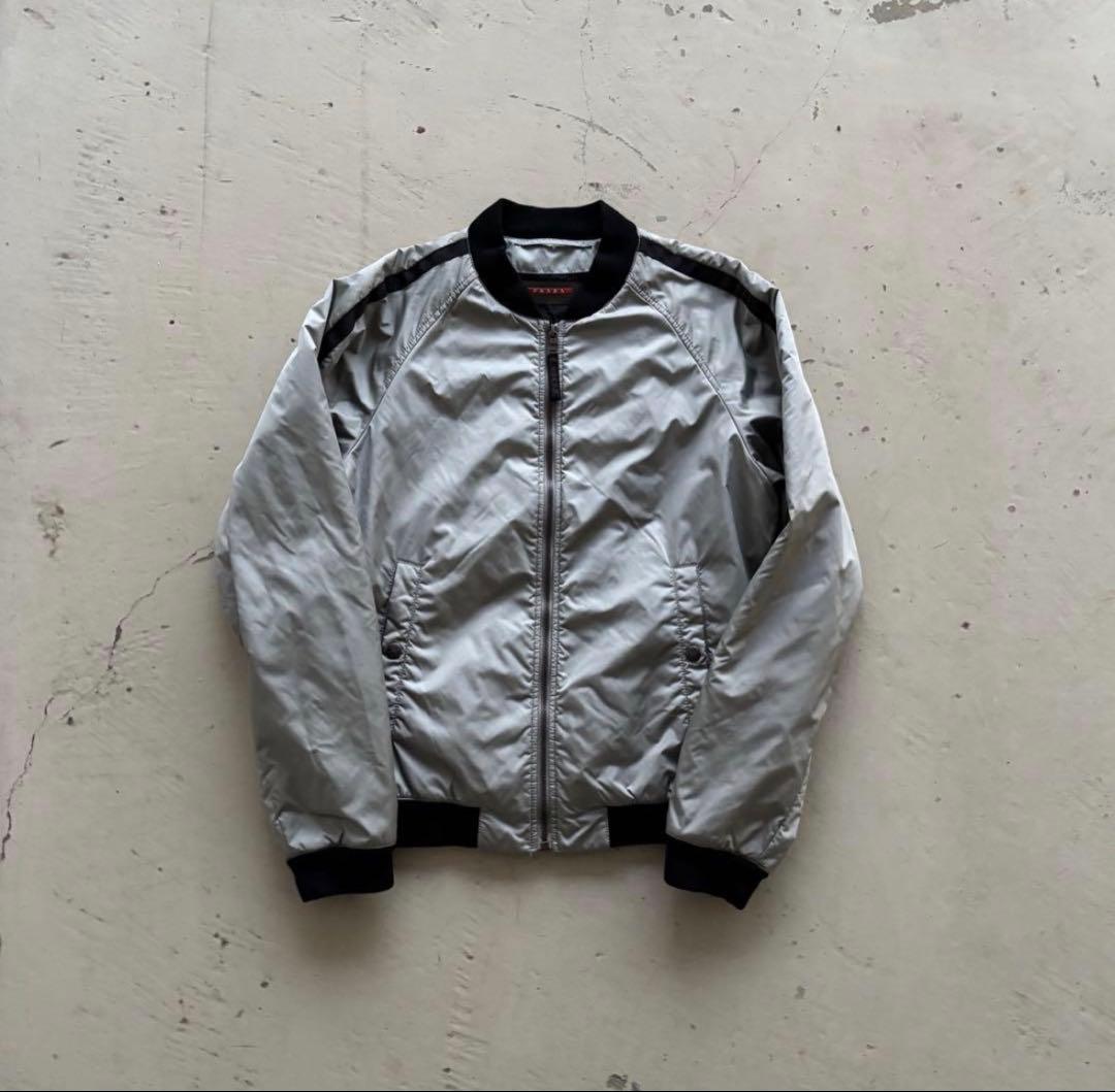 KN PRADA SPORTシルバー MA-1ジャケット