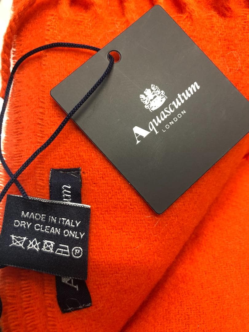 新品★Aquascutum　ウールマフラー　オレンジ