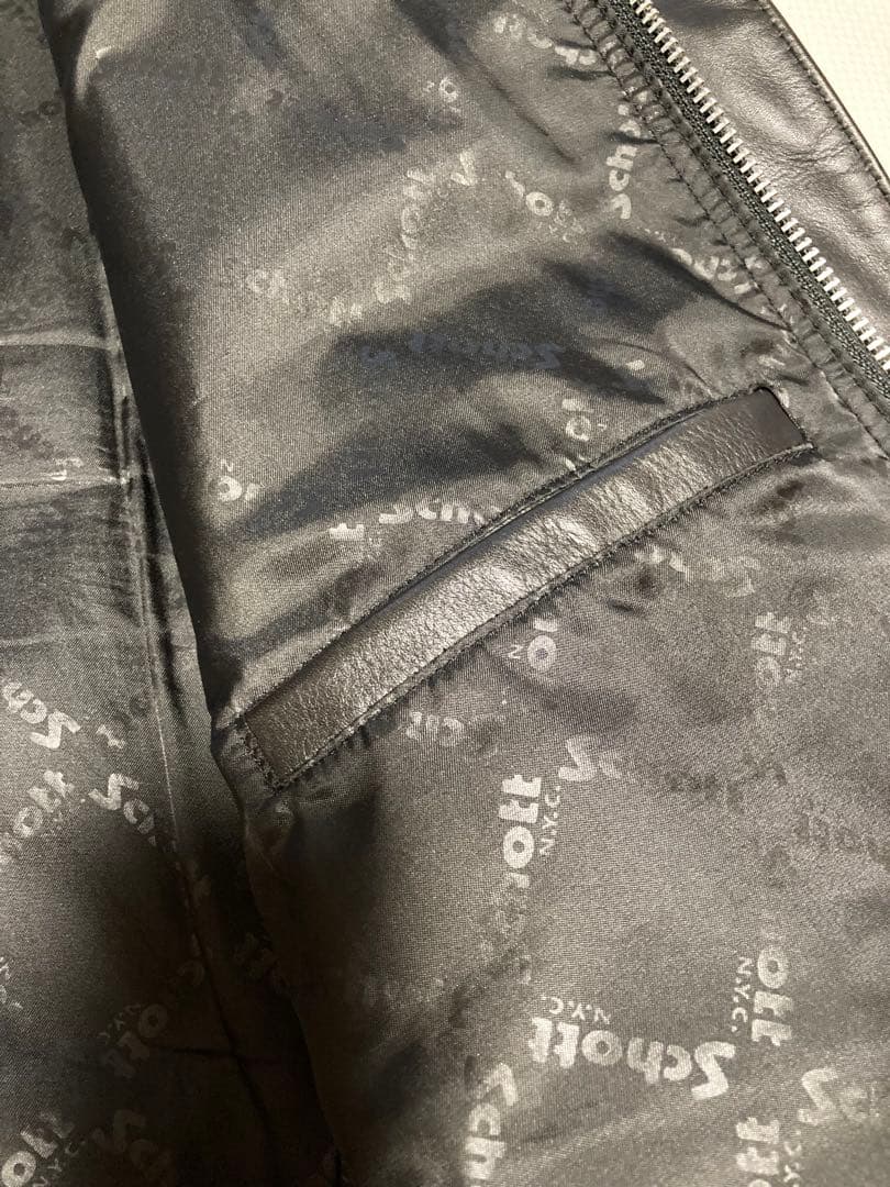 Schott ショット シープスキン シングルライダース ジャケット 2XL 黒