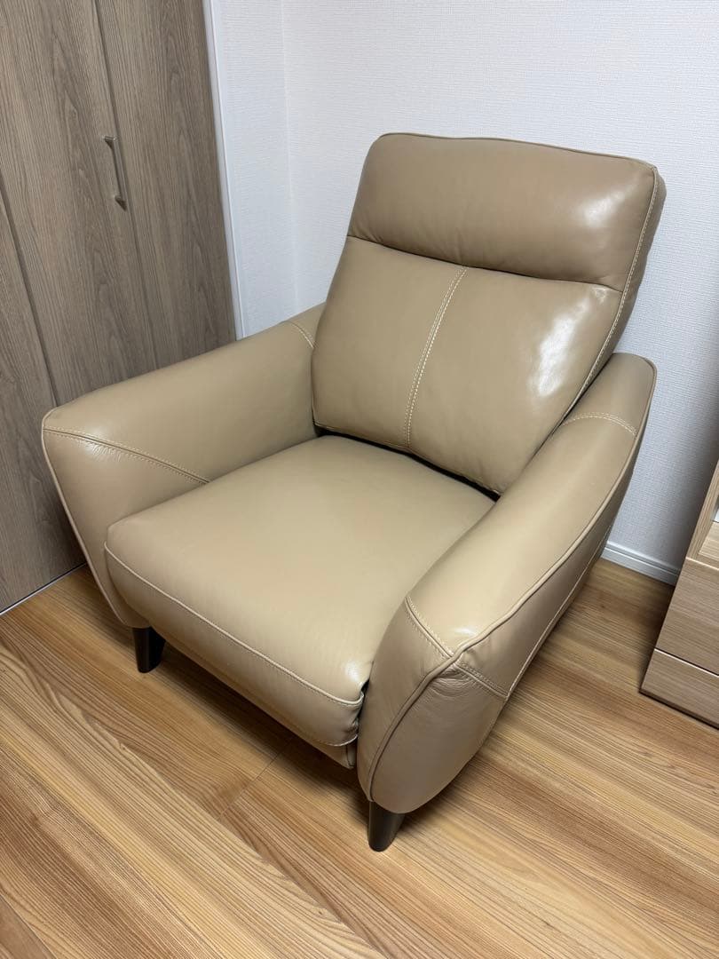 1人掛け電動リクライニングソファ 厚革 タイプ (アネーロ NV BE)