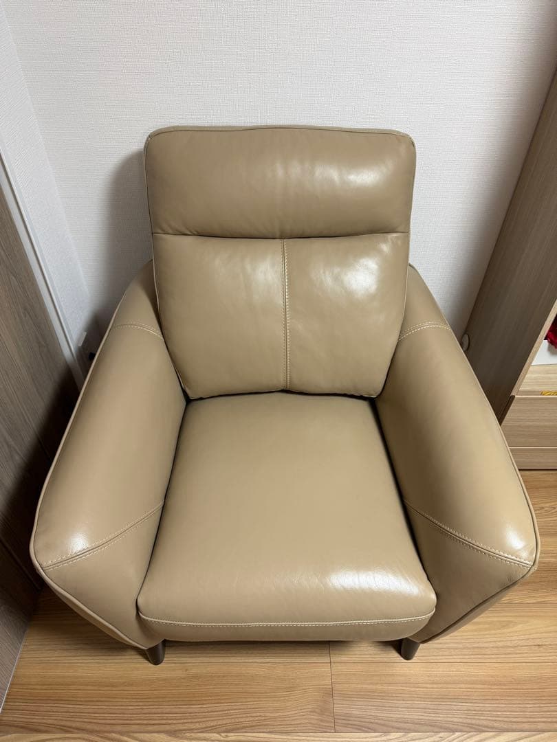 1人掛け電動リクライニングソファ 厚革 タイプ (アネーロ NV BE)