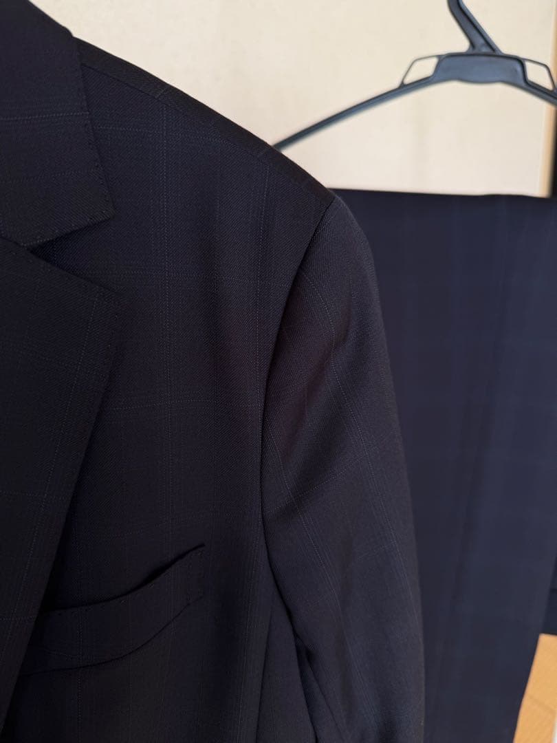 スーツカンパニー　グレンチェック　ネイビー　ジャケット38 パンツ36