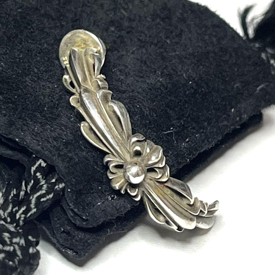 “激レア”洗浄・クリーニング済　クロムハーツ　ダブルフローラルクロスフープピアス