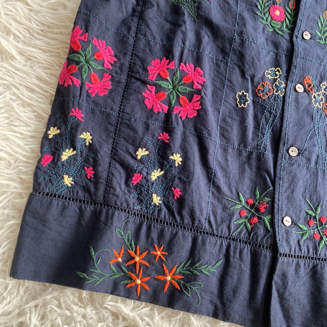 あちゃこわんこ(о´∀`о)パッチワーク　刺繍　シャツ freada