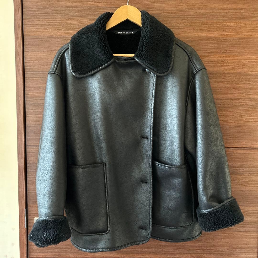 美品ZARA ZWダブルフェイスジャケット サイズS 黒