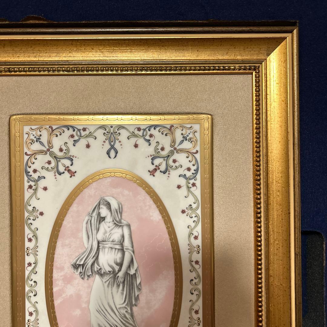 ウェッジウッド　ユノ　プラーク　額装　レリーフ　　陶板　ウォールアート　壁掛け