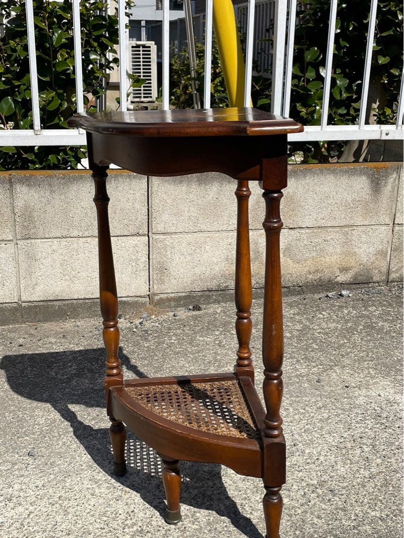 コーナー棚　電話台　華台　ヴィンテージ