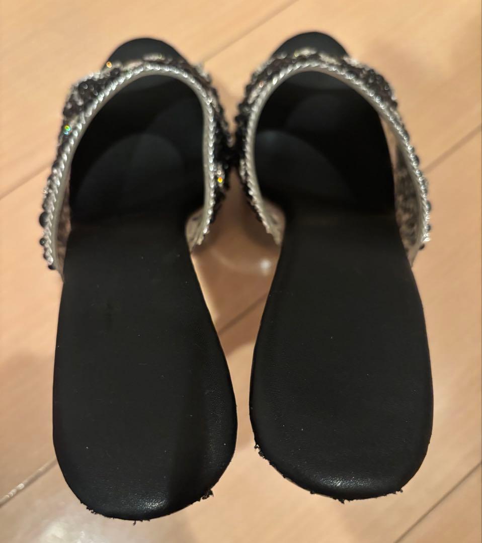 AngelR エンジェルアール シングルビジューラメ入りスケルトンハイヒール