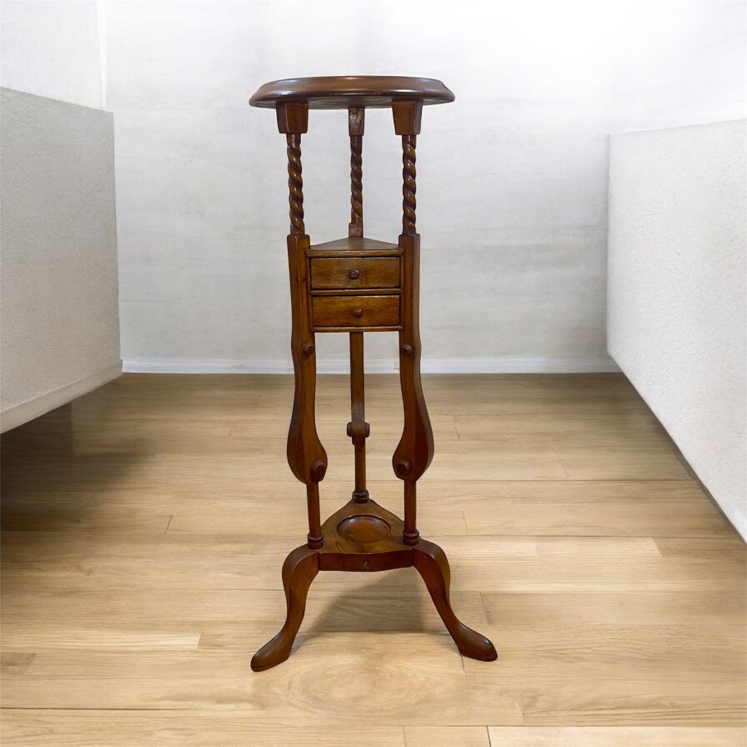 サイドテーブル 花台 ウィッグスタンド 英国アンティーク