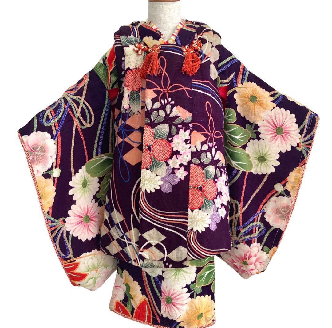 アンティーク　大正時代　女の子　子供着物　被布セット　NO38