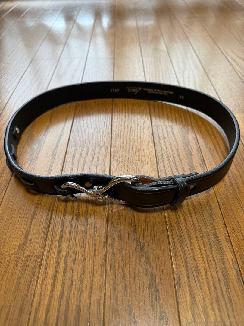 【TORY LEATHER】　ブラックフックベルト