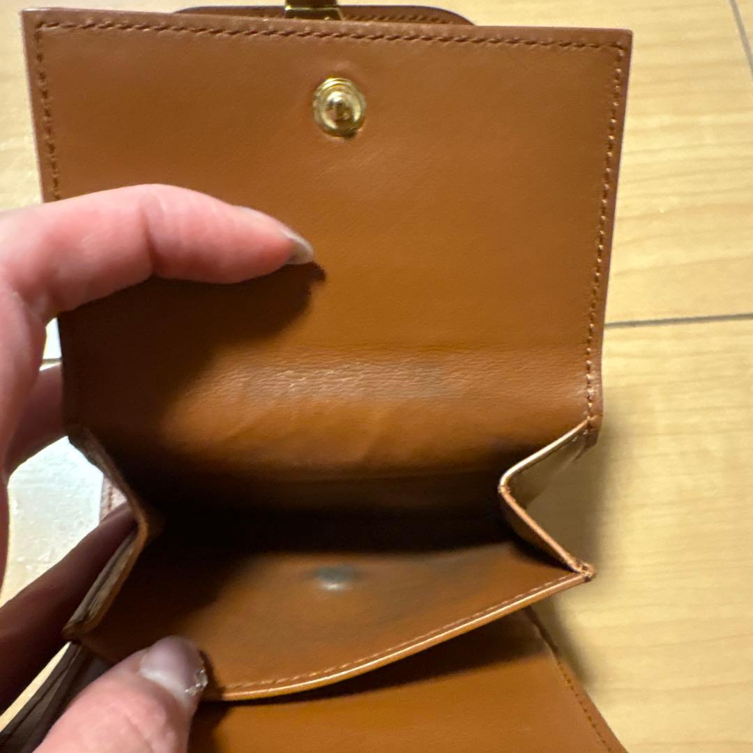 CELINE 三つ折り財布 ブラウン ゴールド装飾