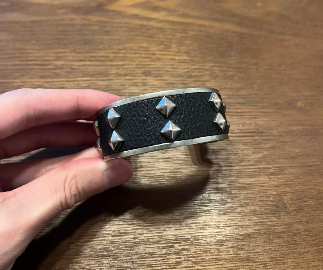 Y's Yohji Yamamoto スタッズ　レザーコンビ　バングル