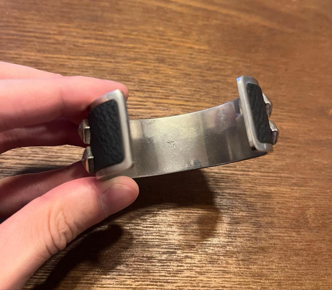 Y's Yohji Yamamoto スタッズ　レザーコンビ　バングル