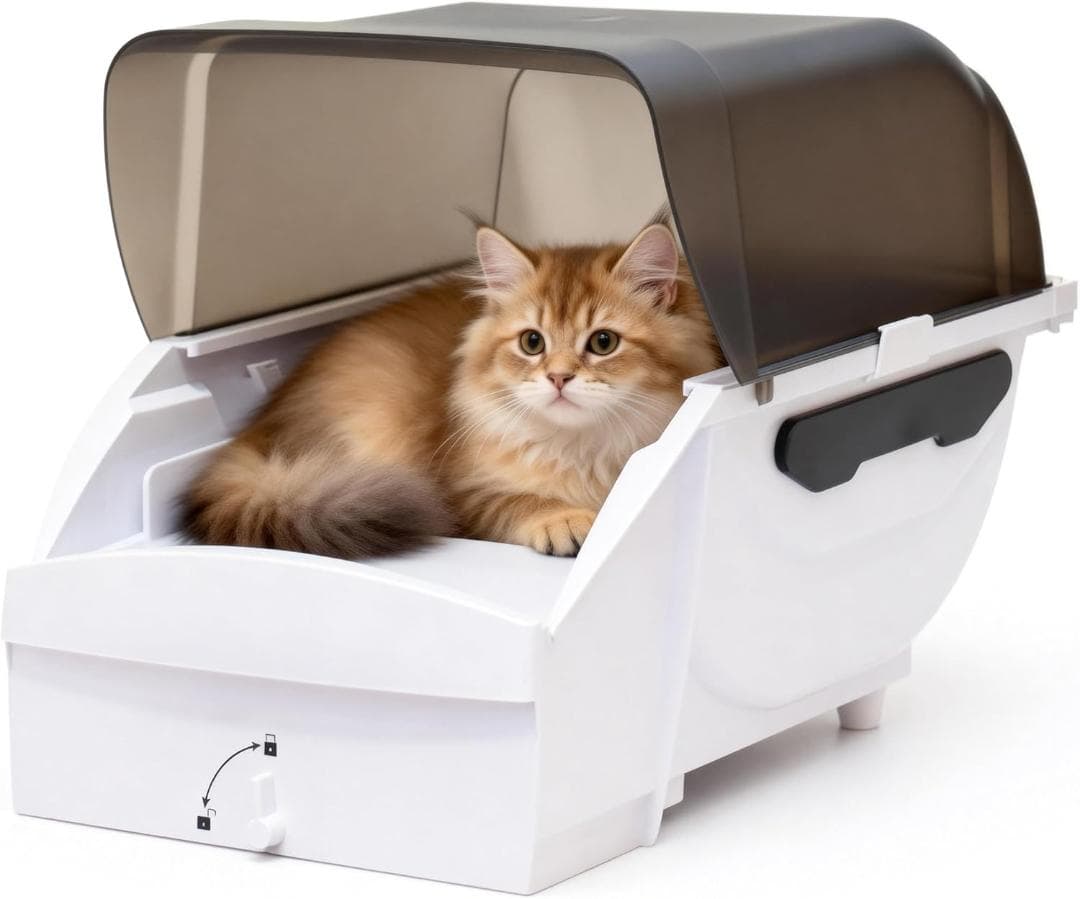 全自動猫トイレ 本体 大型猫 多頭飼い 静音 砂飛散防止 Pandaloli