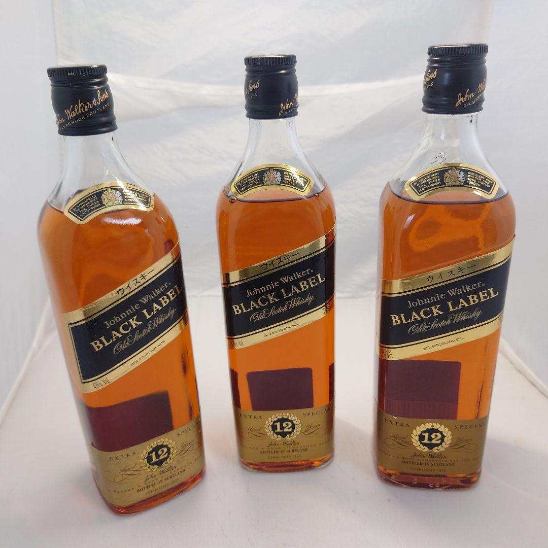 3本セット　ジョニーウォーカー　ブラックラベル 　12年　750ml　700ml