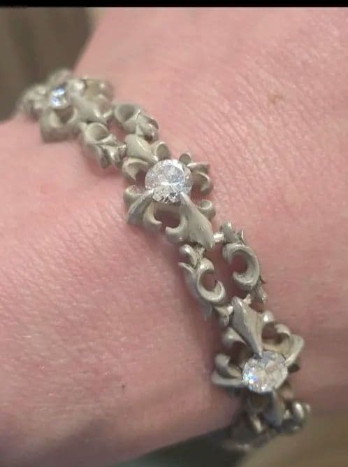 キュービック　シルバー925ブレスレット。